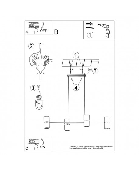 Lampa wisząca KUKKIA czarna Sollux TH.004CZ