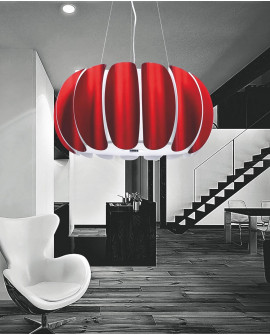 NOWOCZESNA LAMPA WISZĄCA CZERWONA BELLMARIA