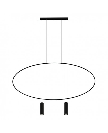 Lampa wisząca HOLAR 2 czarna Sollux TH.017CZ