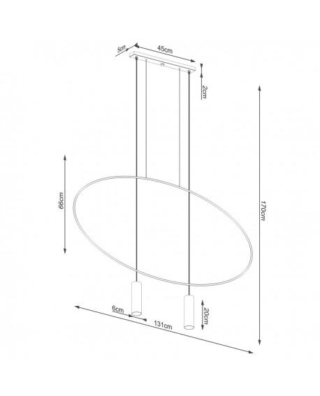 Lampa wisząca HOLAR 2 czarna Sollux TH.017CZ