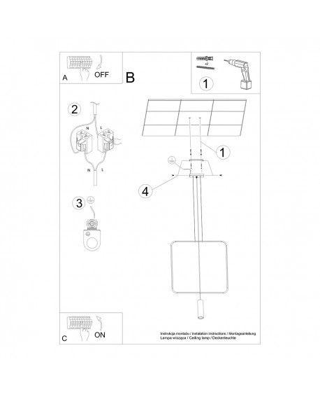 Lampa wisząca RANA 1 czarna Sollux TH.018CZ