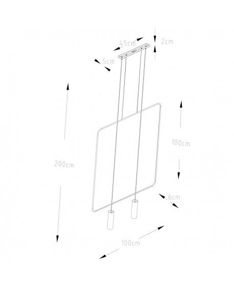 Lampa wisząca RANA 2 czarna Sollux TH.019CZ