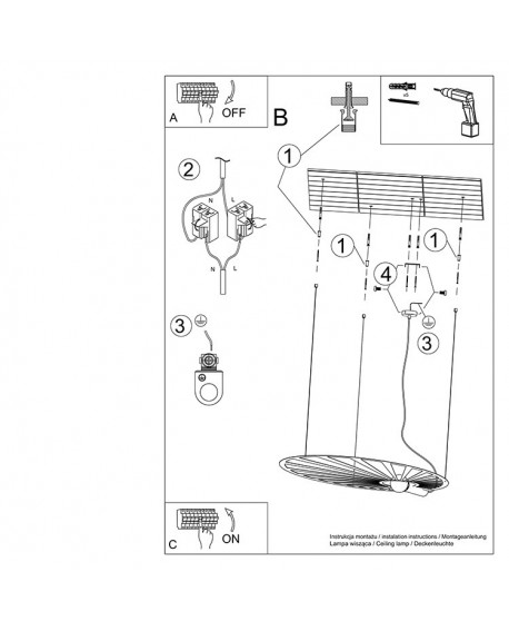 Lampa wisząca LEHDET biała Sollux TH.001B