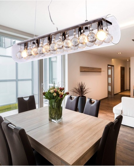 LAMPA WISZĄCA NOWOCZESNA KRYSZTAŁOWA BRIZA D60