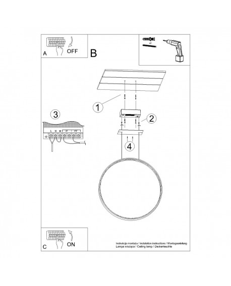 Lampa wisząca RIO 55 czarny LED 3000K Sollux TH.114
