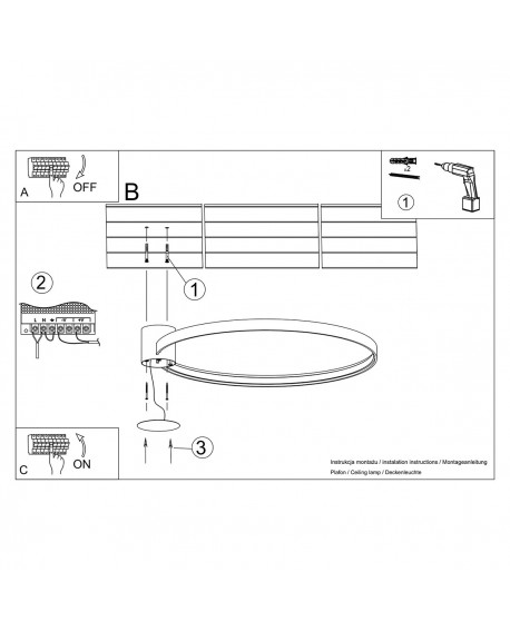 Plafon RIO 55 czarny LED 3000K Sollux TH.126