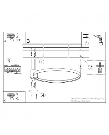 Plafon RIO 78 czarny LED 3000K Sollux TH.130