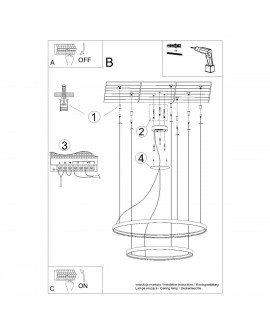 Żyrandol RIO 2 55/78 czarny LED 3000K Sollux TH.137