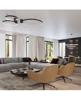 Żyrandol RIO 2 55/78 czarny LED 3000K Sollux TH.137