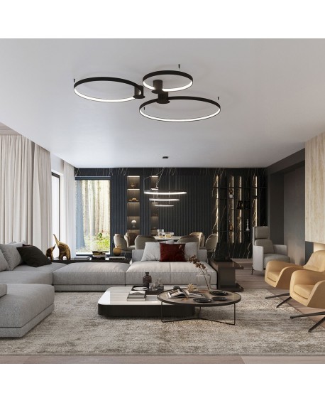 Żyrandol RIO 2 55/78 czarny LED 3000K Sollux TH.137