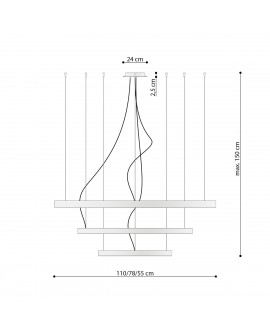 Żyrandol RIO 3 55/78/110 czarny LED 3000K Sollux TH.138