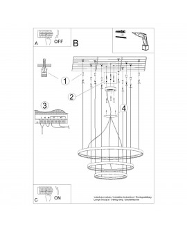 Żyrandol RIO 3 55/78/110 czarny LED 3000K Sollux TH.138