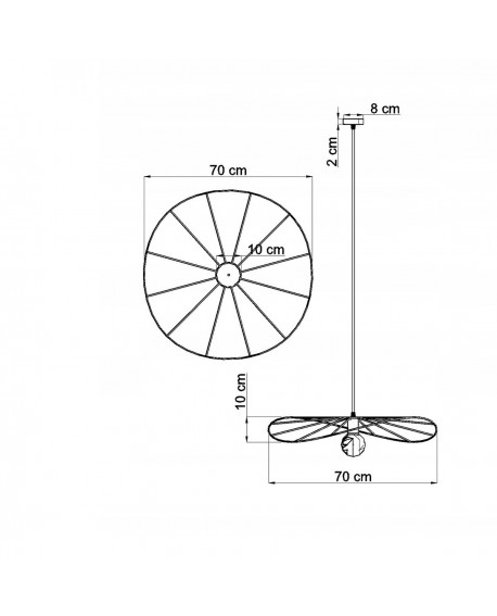 Lampa wisząca ESKOLA 70 czarna Sollux TH.010CZ