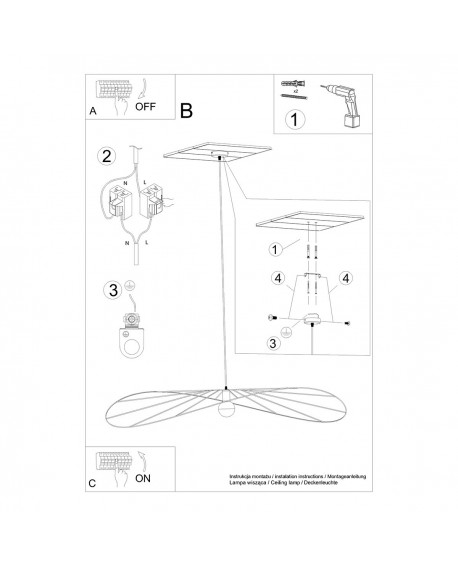 Lampa wisząca ESKOLA 140 czarna Sollux TH.012CZ