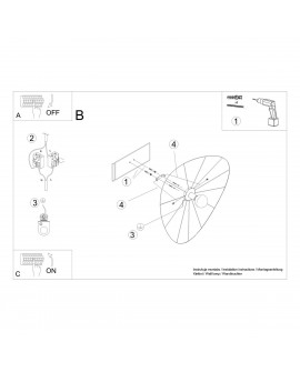 Kinkiet / Plafon ESKOLA 140 czarny Sollux TH.015CZ