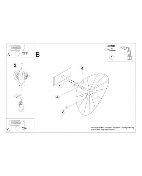 Kinkiet / Plafon ESKOLA 140 czarny Sollux TH.015CZ