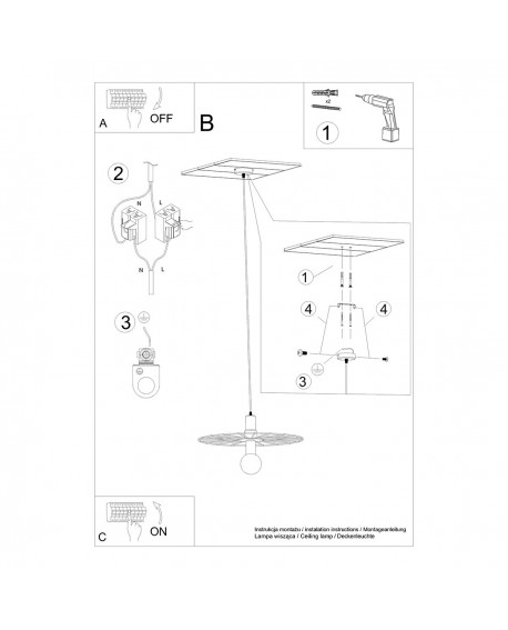 Lampa wisząca SIRKEL 45 czarny Sollux TH.145