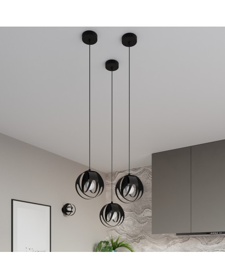 Lampa wisząca TULOS 3L czarna Sollux SL.1089