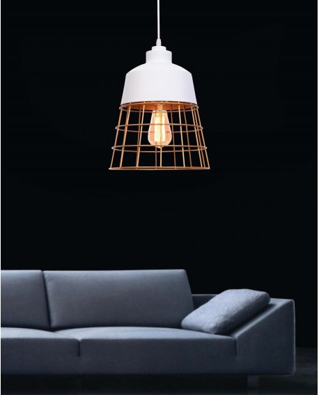 LAMPA WISZĄCA INDUSTRIALNA LOFT BIAŁA BAGSY