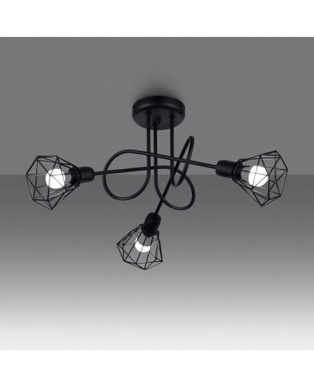 Żyrandol ARTEMIS 3S czarny Sollux SL.1109