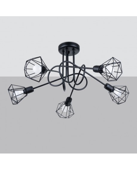 Żyrandol ARTEMIS 5S czarny Sollux SL.1110