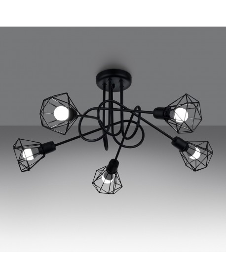 Żyrandol ARTEMIS 5S czarny Sollux SL.1110