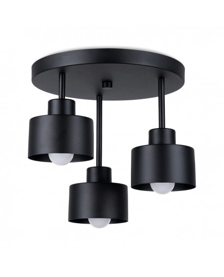 Plafon SAVAR 3 czarny Sollux SL.1131