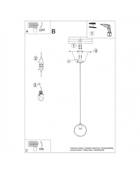 Lampa wisząca TITRAN 1 biała Sollux SL.1137