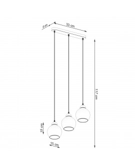 Lampa wisząca ALINO 3 czarna Sollux SL.1142