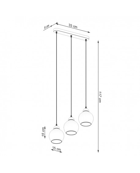 Lampa wisząca ALINO 3 czarna Sollux SL.1142