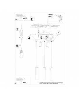 Lampa wisząca RING 3 czarny Sollux SL.1099