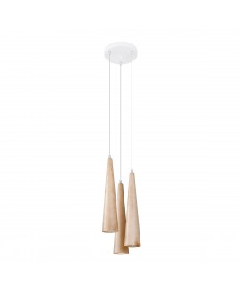 Lampa wisząca SULA 3P naturalne drewno Sollux SL.1101
