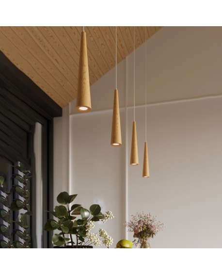 Lampa wisząca SULA 3P naturalne drewno Sollux SL.1101