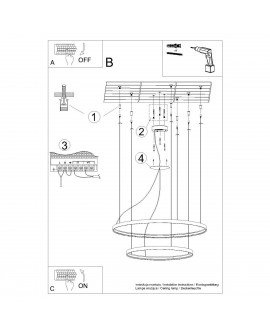 Żyrandol RIO 2 55/78 czarny LED 4000K Sollux TH.212