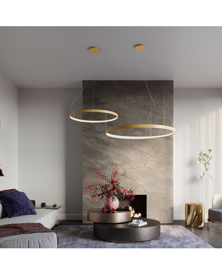 Żyrandol RIO 110 złoty LED 3000K Sollux TH.218