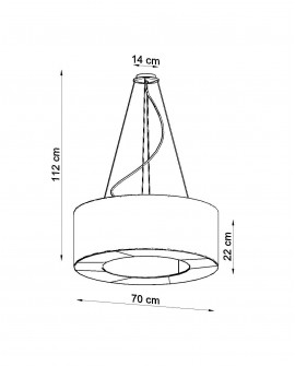 Żyrandol SATURNO 70 czarny Sollux SL.0752