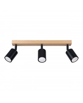 Plafon VERDO 3L czarny Sollux SL.1293