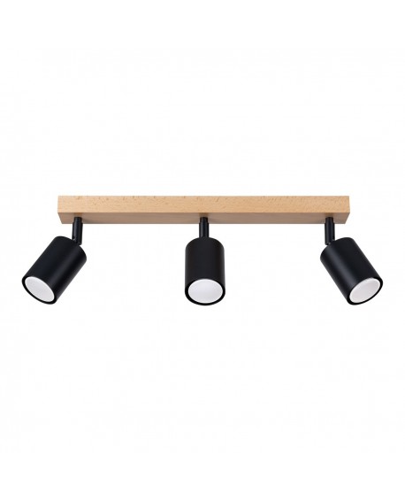 Plafon VERDO 3L czarny Sollux SL.1293