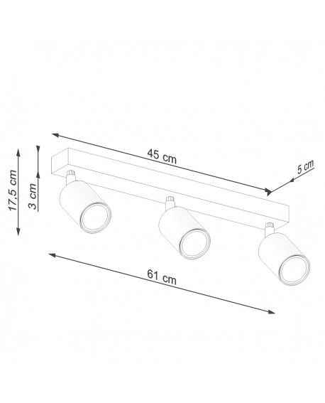 Plafon VERDO 3L czarny Sollux SL.1293