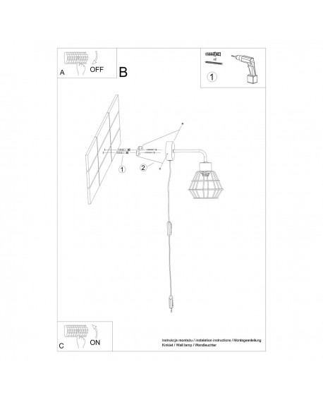 Kinkiet SUBA czarny Sollux SL.1164