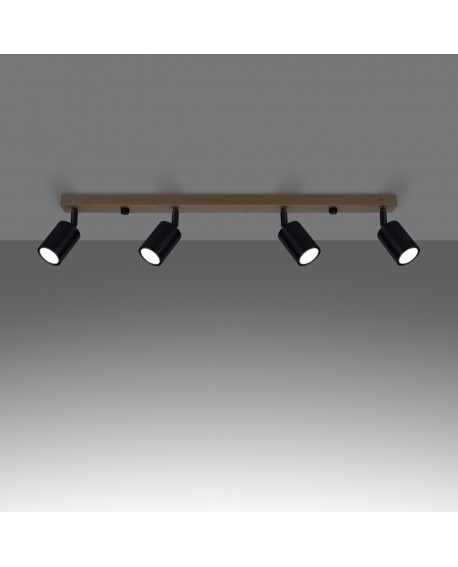 Plafon VERDO 4 czarny Sollux SL.1294