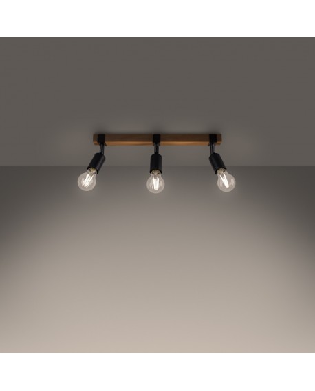 Plafon ZUCA 3 czarny Sollux SL.1297