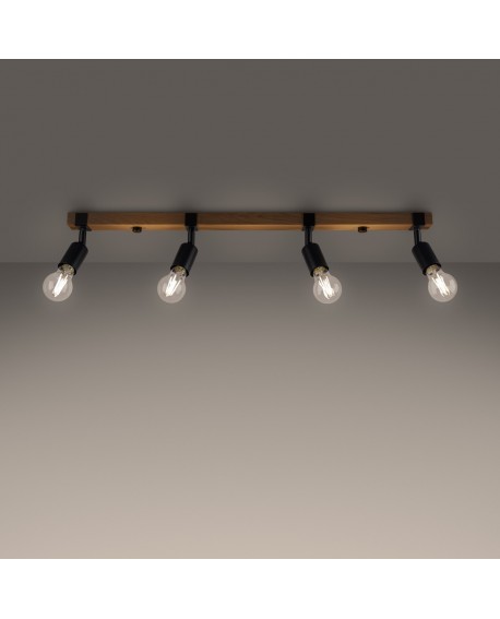 Plafon ZUCA 4 czarny Sollux SL.1298