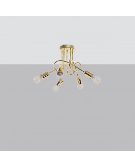 Żyrandol LOOP 5 złoty połysk Sollux SL.1438