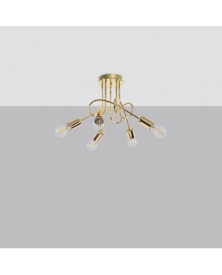 Żyrandol LOOP 5 złoty połysk Sollux SL.1438