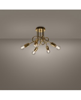 Żyrandol LOOP 5 złoty połysk Sollux SL.1438