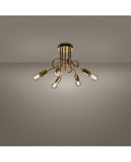 Żyrandol LOOP 5 złoty połysk Sollux SL.1438