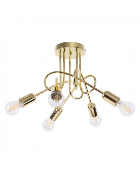 Żyrandol LOOP 5 złoty połysk Sollux SL.1438
