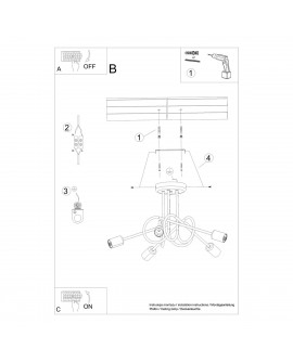 Żyrandol LOOP 5 złoty połysk Sollux SL.1438
