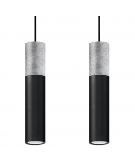 Lampa wisząca BORGIO 2 czarny Sollux SL.0651
